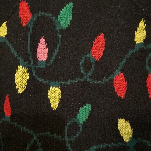 Torrid Women Christmas Lights Sweater Sz 1 or 14/16 Black Knit Holiday - Picture 4 of 10